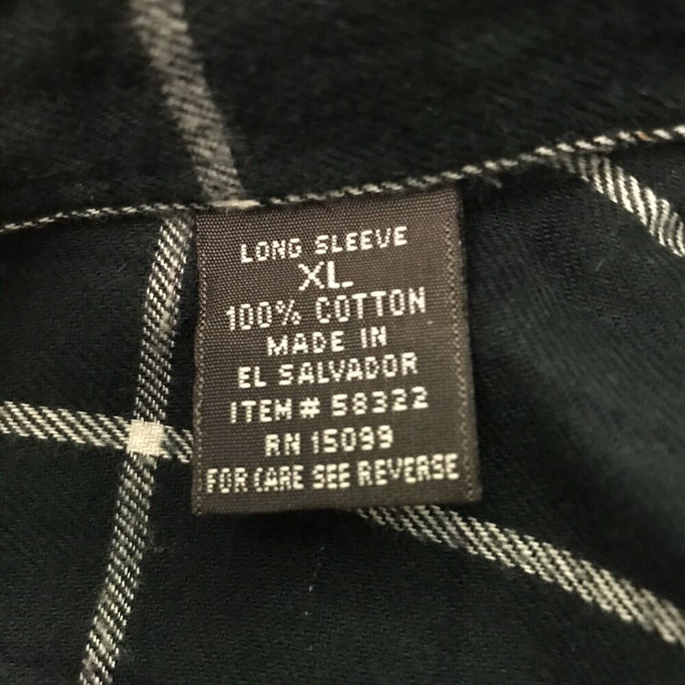 David Taylor Green Plaid Cotton Shirt Men's size XL Long Sleeve Button Down Top - Picture 10 of 11